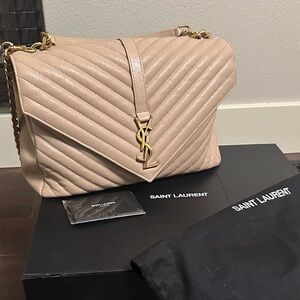 Saint Laurent Nude Quilted Shoulder Bag